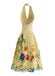 Yellow 1950s Print Halter Backless Dress 3