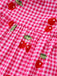 Peach Pink 1930s Plaid Bow Top 5