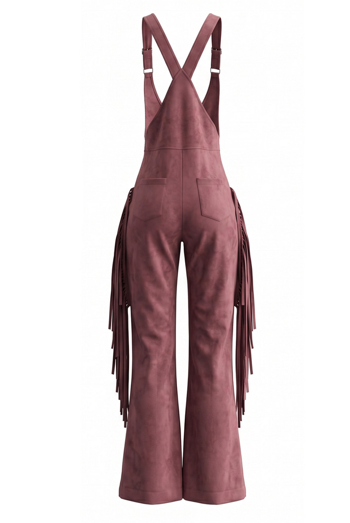 1930s Fringe Suede Suspender Jumpsuit 7