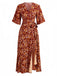 1970s Floral V Neck Vintage Dress 5