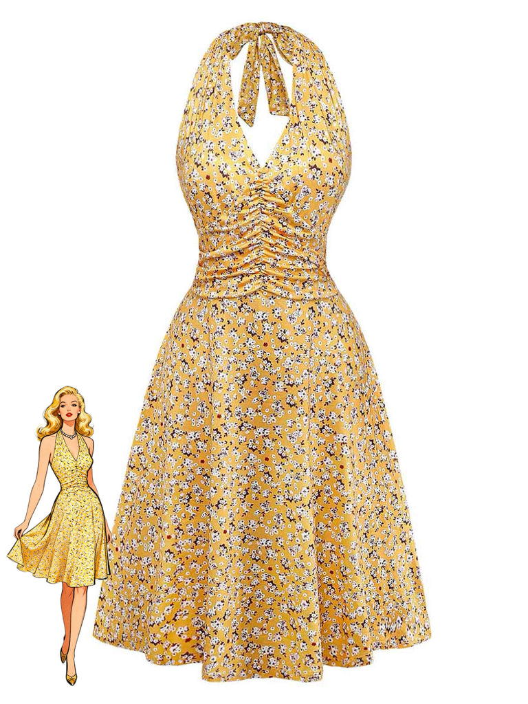 Yellow 1940s Vintage Retro Dress
