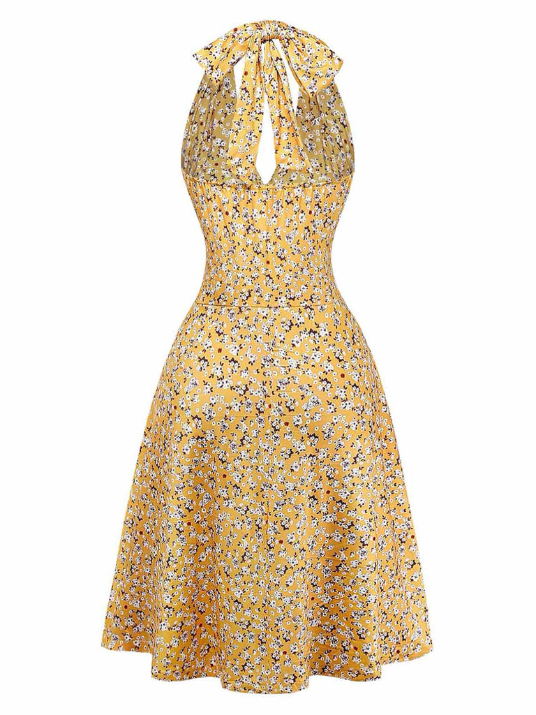 Yellow 1940s Vintage Retro Dress 3