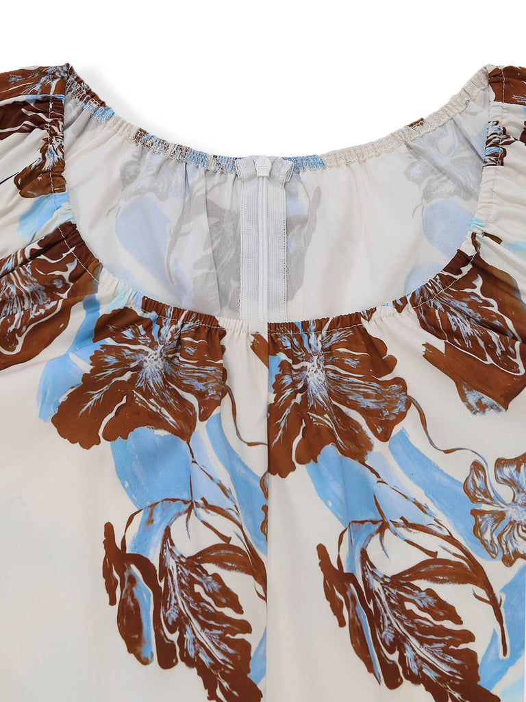 Pat 1940s Floral Square Neck Jumpsuit 4