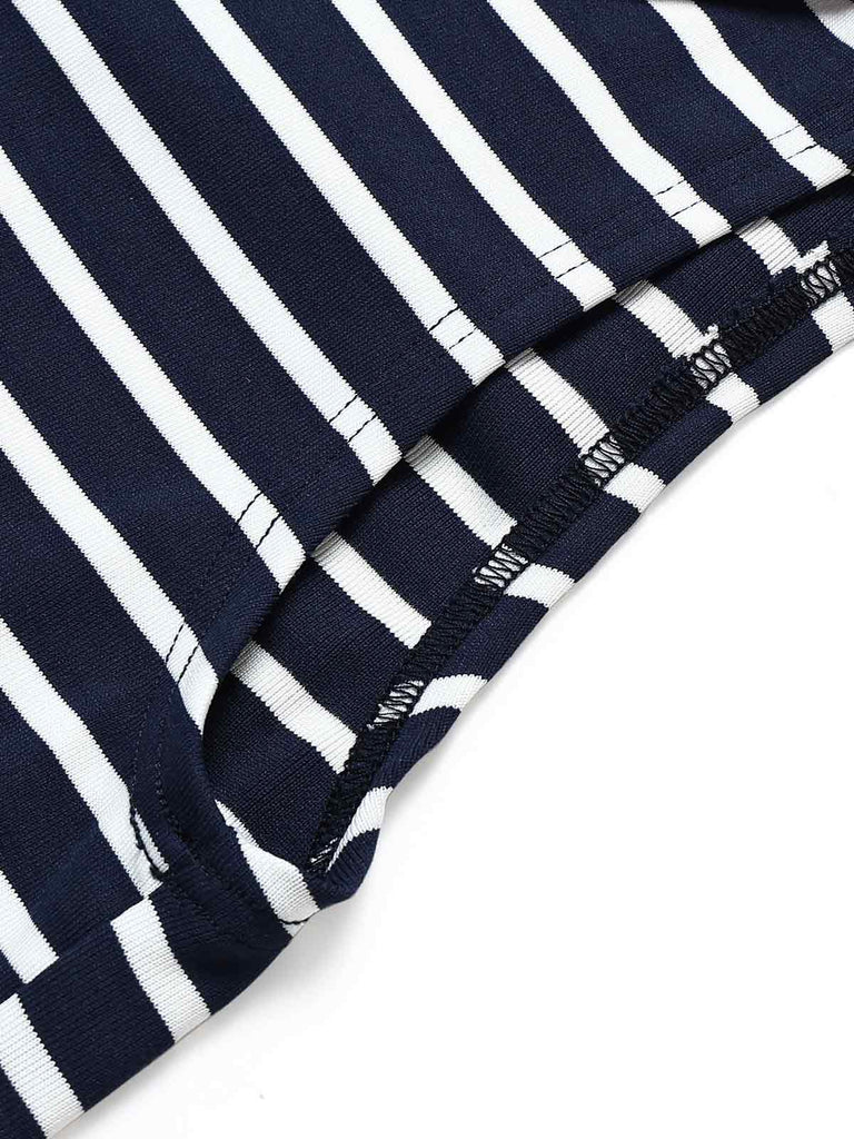 [Pre-Sale] Red & Blue & White 1950s Stripe Sailor Collar Sleeveless Top
