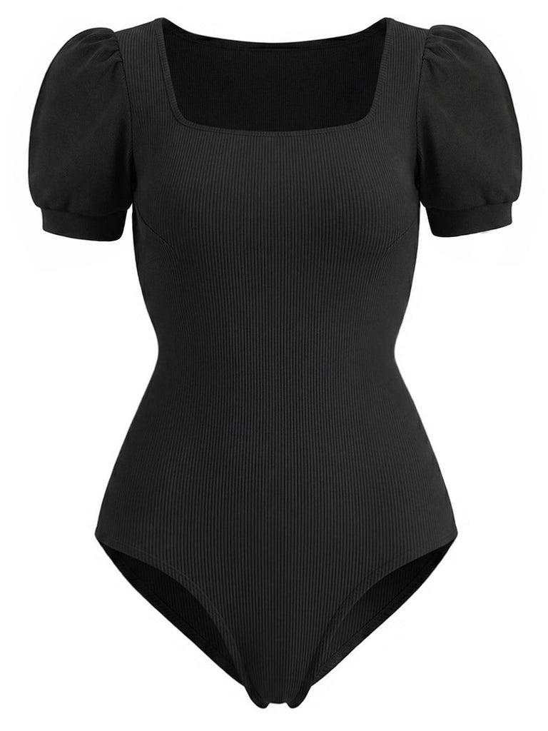 [Pre-Sale] Black 1950s Square Neck Two Piece Set 2