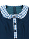 Dark Peacock Blue 1950s Plaid Patchwork Dress 7