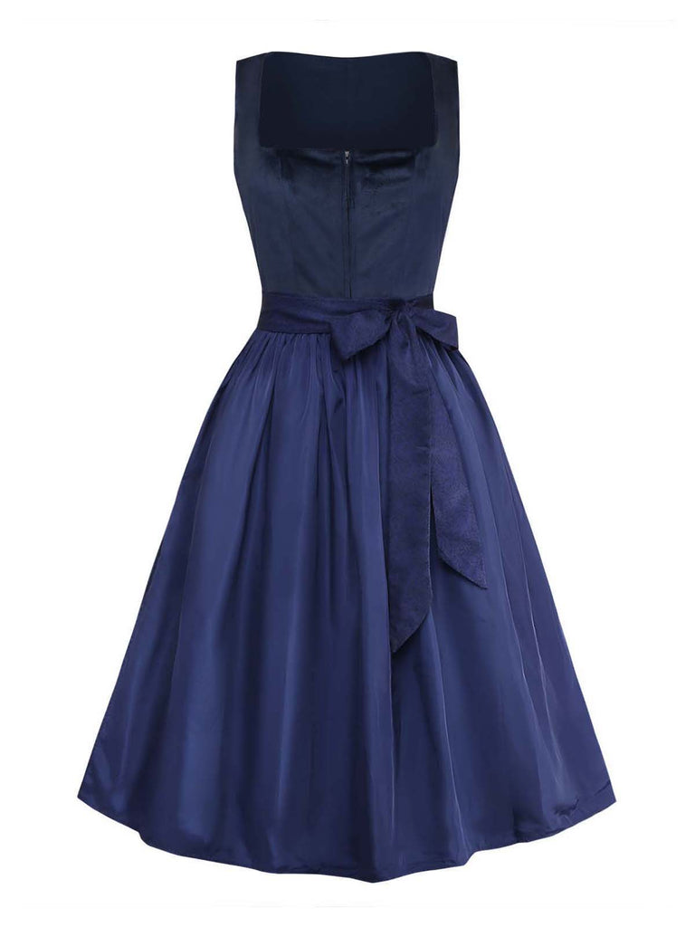 Dark Blue 1950s Vintage Dress