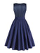 Dark Blue 1950s Vintage Dress 2