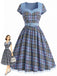 [Pre-Sale] 1940s Plaid Belted Patchwork Dress