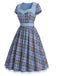 [Pre-Sale] 1940s Plaid Belted Patchwork Dress 4