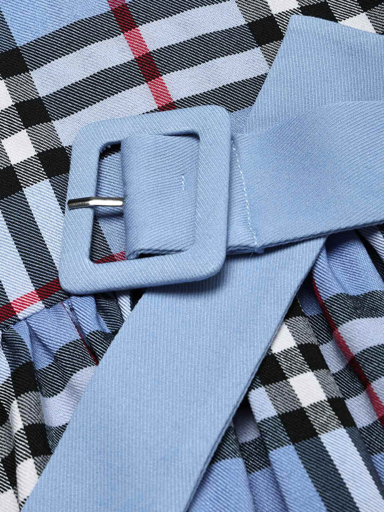 [Pre-Sale] 1940s Plaid Belted Patchwork Dress 7