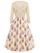 [Pre-Sale] Cream Color 1940s Floral Vintage Dress 10