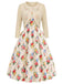 [Pre-Sale] Cream Color 1940s Floral Vintage Dress 8