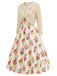 [Pre-Sale] Cream Color 1940s Floral Vintage Dress 9