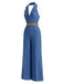 [Pre-Sale] Dark Blue 1970s Denim Belted Jumpsuit 3