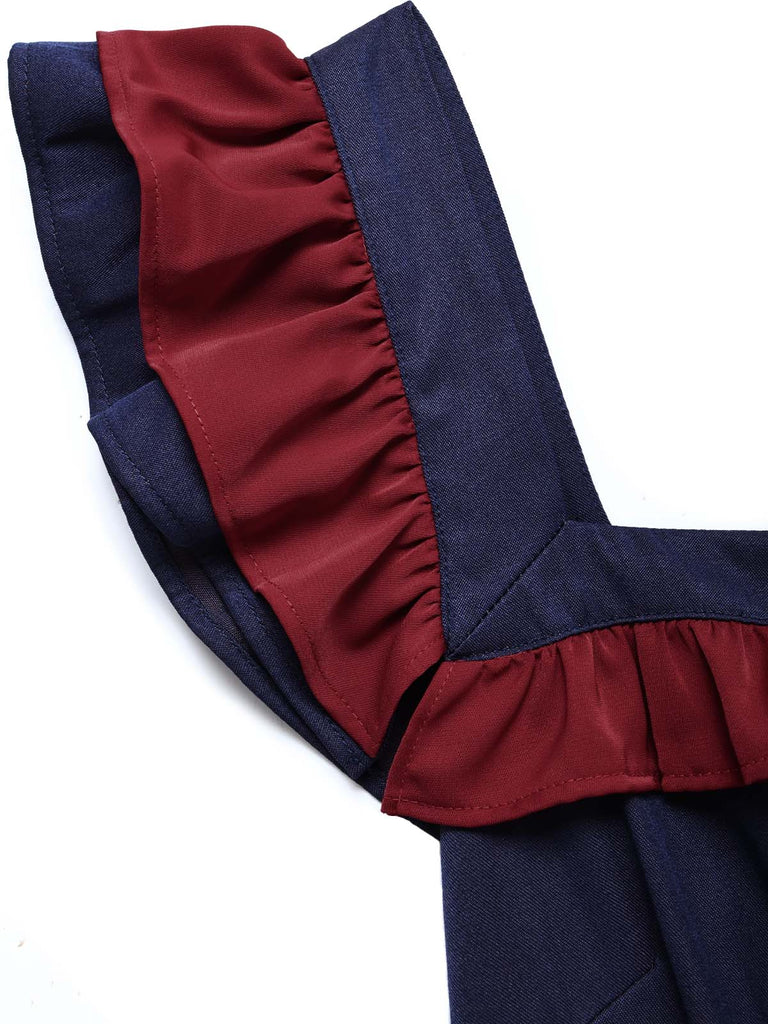 [Pre-Sale] Dark Blue 1980s Patchwork Vintage Dress 6