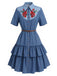 [Pre-Sale] Dark Blue 1960s Floral Denim Dress 3