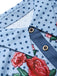[Pre-Sale] Dark Blue 1960s Floral Denim Dress 8