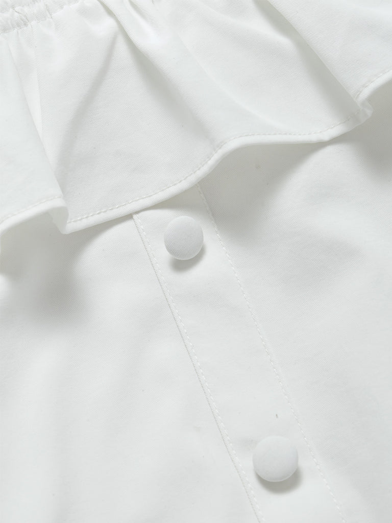 [Pre-Sale] White 1950s Ruffle Blouse 7