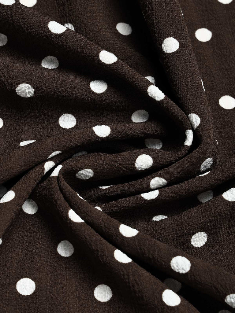 [Pre-Sale] Brown 1930s Polka Dot Dress 8