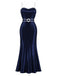 [Pre-Sale] Dark Blue 1920s Belted Satin Dress 2