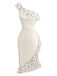 [Pre-Sale] Cream Color 1960s Polka Dot Ruffle Dress 3