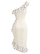 [Pre-Sale] Cream Color 1960s Polka Dot Ruffle Dress 5