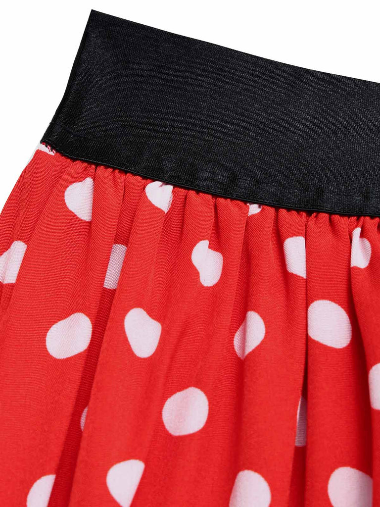[Pre-Sale] Flame Scarlet 1940s Polka Dot Ruffle Skirt 6