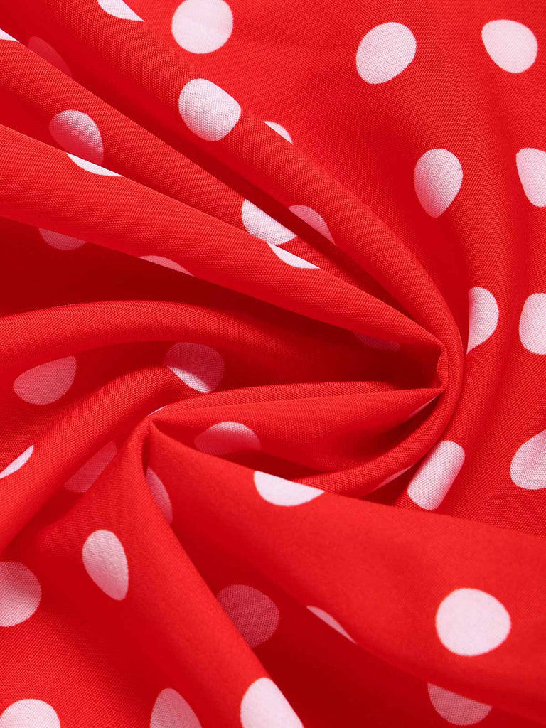 [Pre-Sale] Flame Scarlet 1940s Polka Dot Ruffle Skirt 7