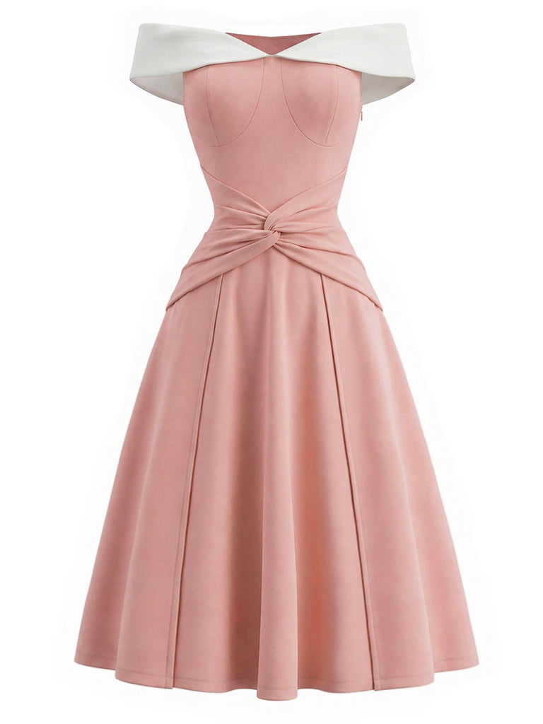 [Pre-Sale] Peach Pink 1950s Vintage Classic Dress 2