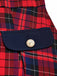 [Pre-Sale] 1950s Tartan Plaid Bow Square-Neck Double-Breasted Dress