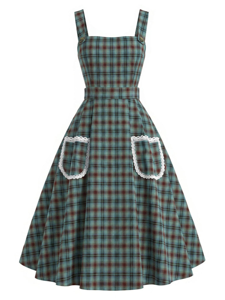 [Pre-Sale] Lake Green Plaid Lace Blouse 2