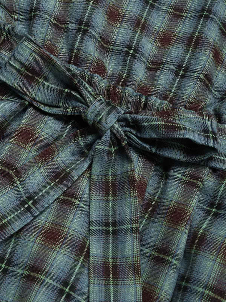 [Pre-Sale] Lake Green Plaid Lace Blouse 6