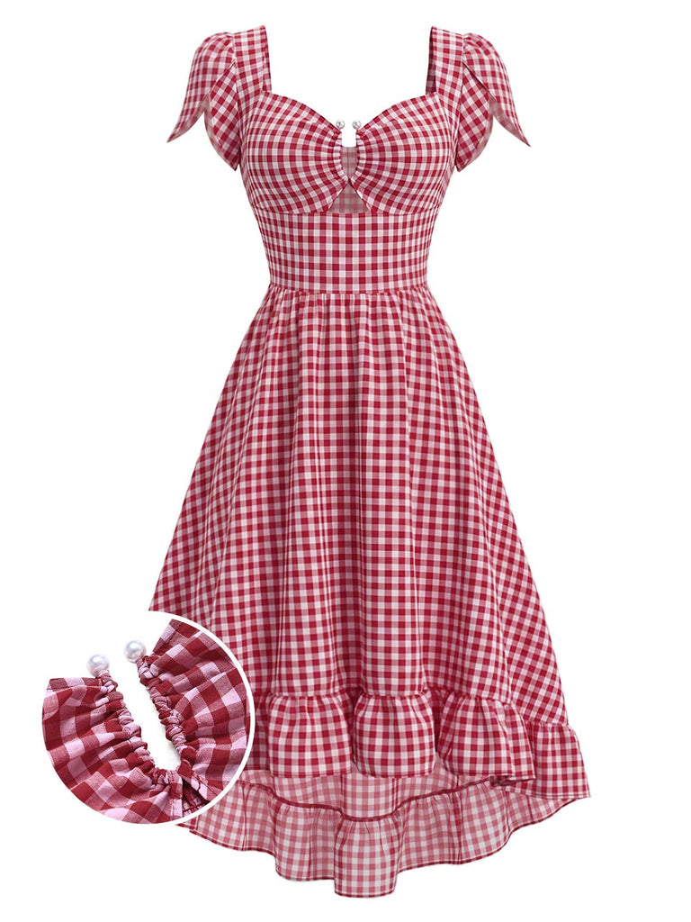 [Pre-Sale] Rw 1940s Plaid Ruffle Vintage Dress