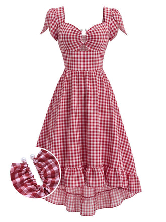 [Pre-Sale] Rw 1940s Plaid Ruffle Vintage Dress