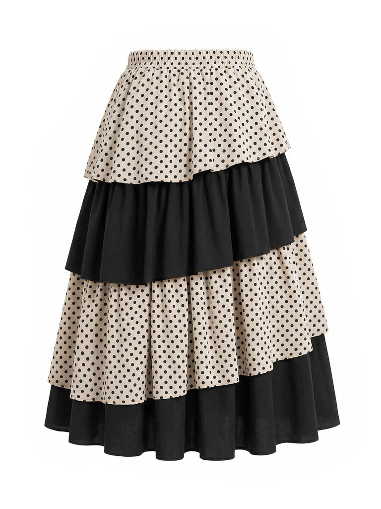 [Pre-Sale] Apricot Black 1930s Vintage Skirt 3