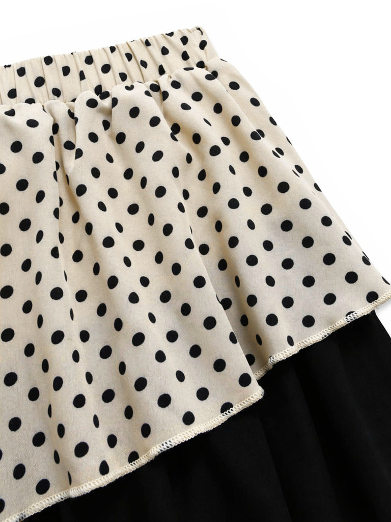 [Pre-Sale] Apricot Black 1930s Vintage Skirt 4