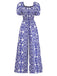 Blue 1950s Floral Vintage Classic Jumpsuit 3