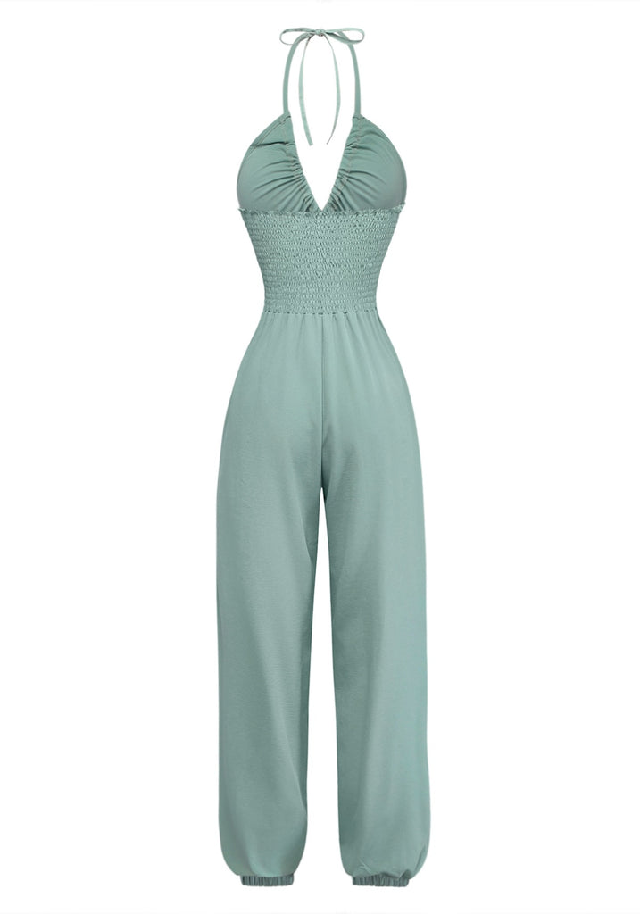 1950s Halter V Neck Vintage Jumpsuit 5