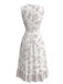 White 1970s Floral Lace V Neck Dress 3