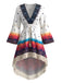White 1970s Floral V Neck Dress 2