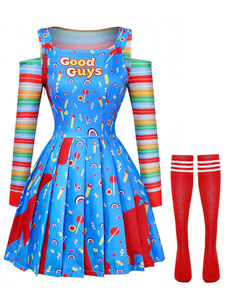 Blue 1960s Floral Two Piece Set