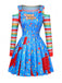 Blue 1960s Floral Two Piece Set 2