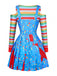 Blue 1960s Floral Two Piece Set 3