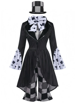 Black 1960s Floral Striped Two Piece Set
