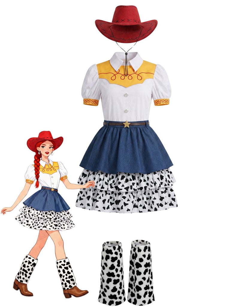 3PCS 1950s Western Cowgirl Costume Set