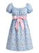 Light Blue 1960s Vintage Floral Dress