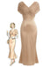 [Pre-Sale] Champagne 1930s V Neck Belted Dress