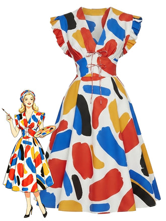 [Pre-Sale] Multicolor 1960s Vintage Retro Dress