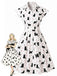 [Pre-Sale] 1950s Cat Polka Dot Belted Shirt Dress